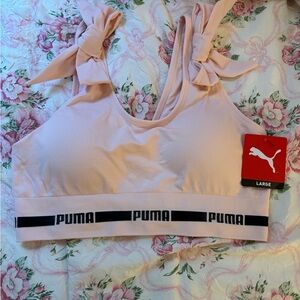 Puma Women's Pink Coquette Sports Bra (Size L)